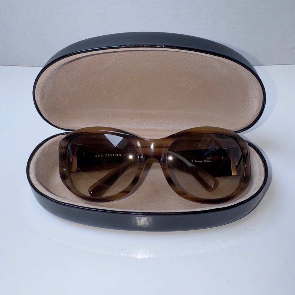 Ann Taylor Sunglasses Women One Size Brown Striped Oval Gradient 139733-7133